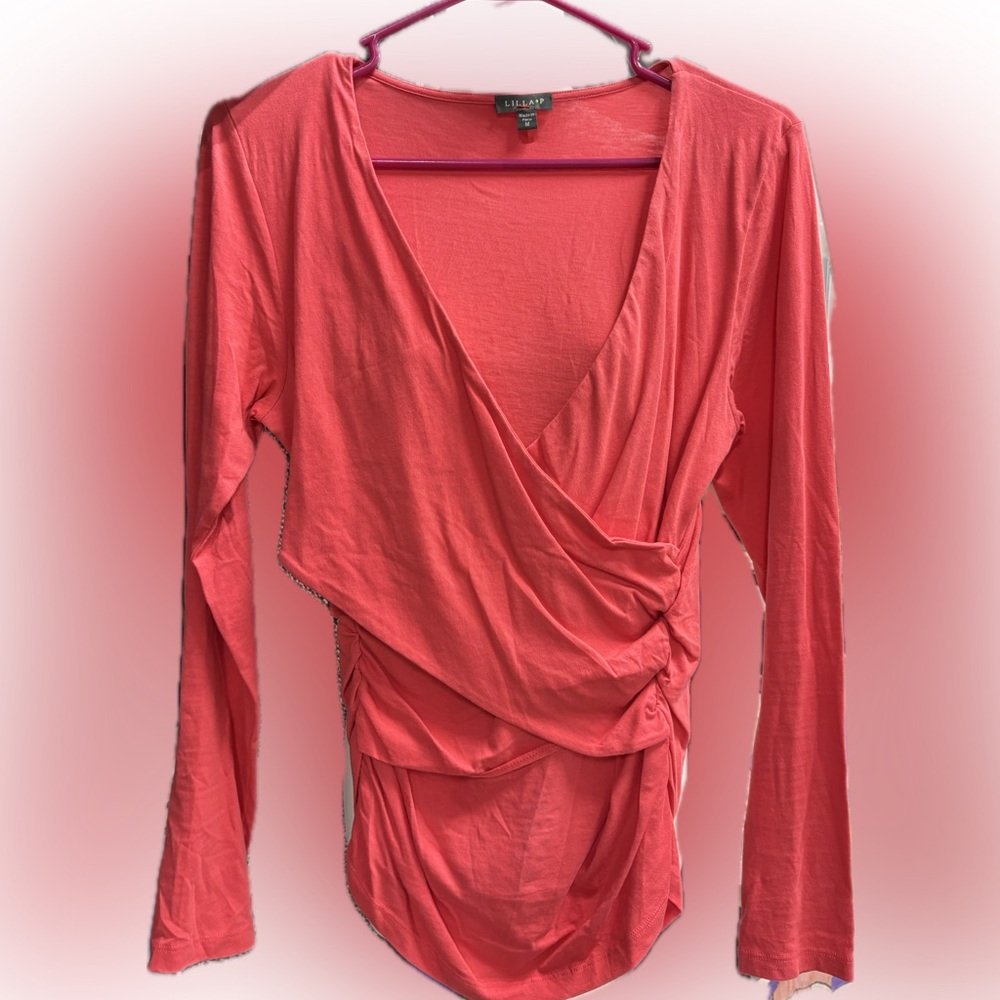 LuLaRoe Coral Long Sleeve Wrap Blouse